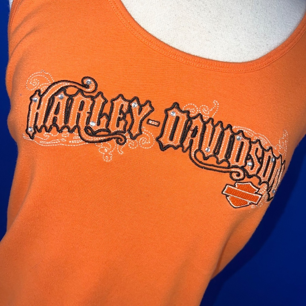 •🏍|•HARLEY-DAVIDSON•| Deadwood, SD Officially Licensed Orange H-D Tank Top - Picture 4 of 9